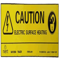 trace heating warning label