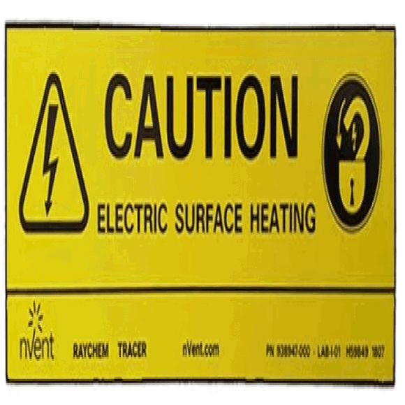 trace heating warning label