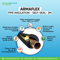 Armaflex Self Seal Pipe Insulation - 2M Black Pipe Lagging